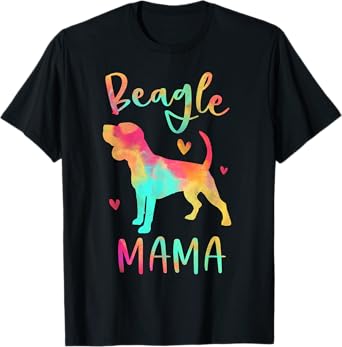 Beagle Mama Colorful Beagle Gifts Dog Mom T-Shirt