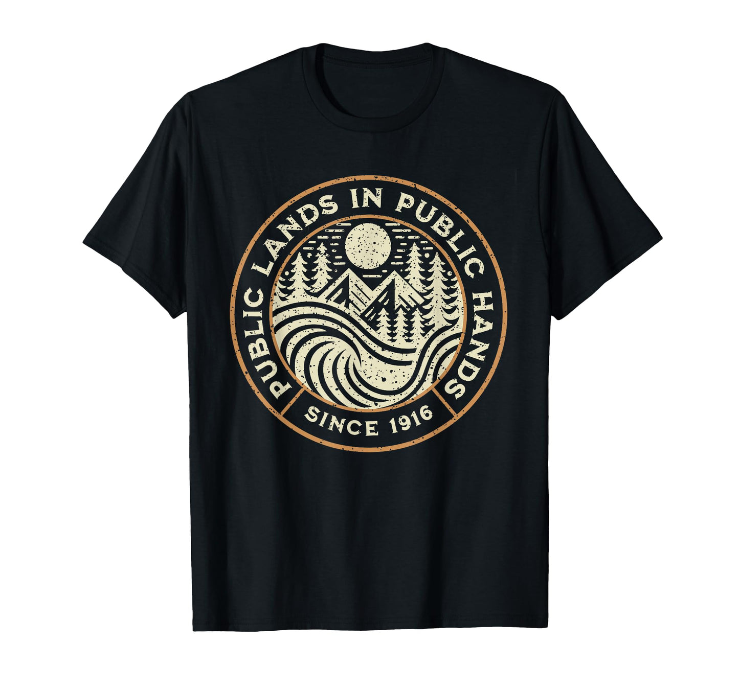Funny Retro Public Lands in Public Hands National Parks T-Shirt