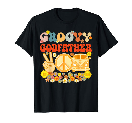 Groovy Godfather Retro Matching Family Baby Shower Father's T-Shirt