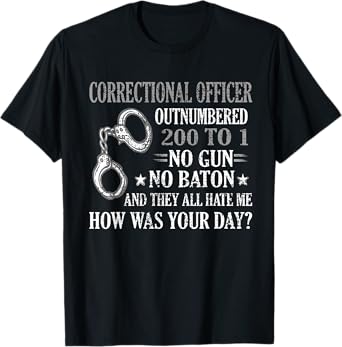 Correctional Officer Thin Silver Line Corrections Officer T-Shirt