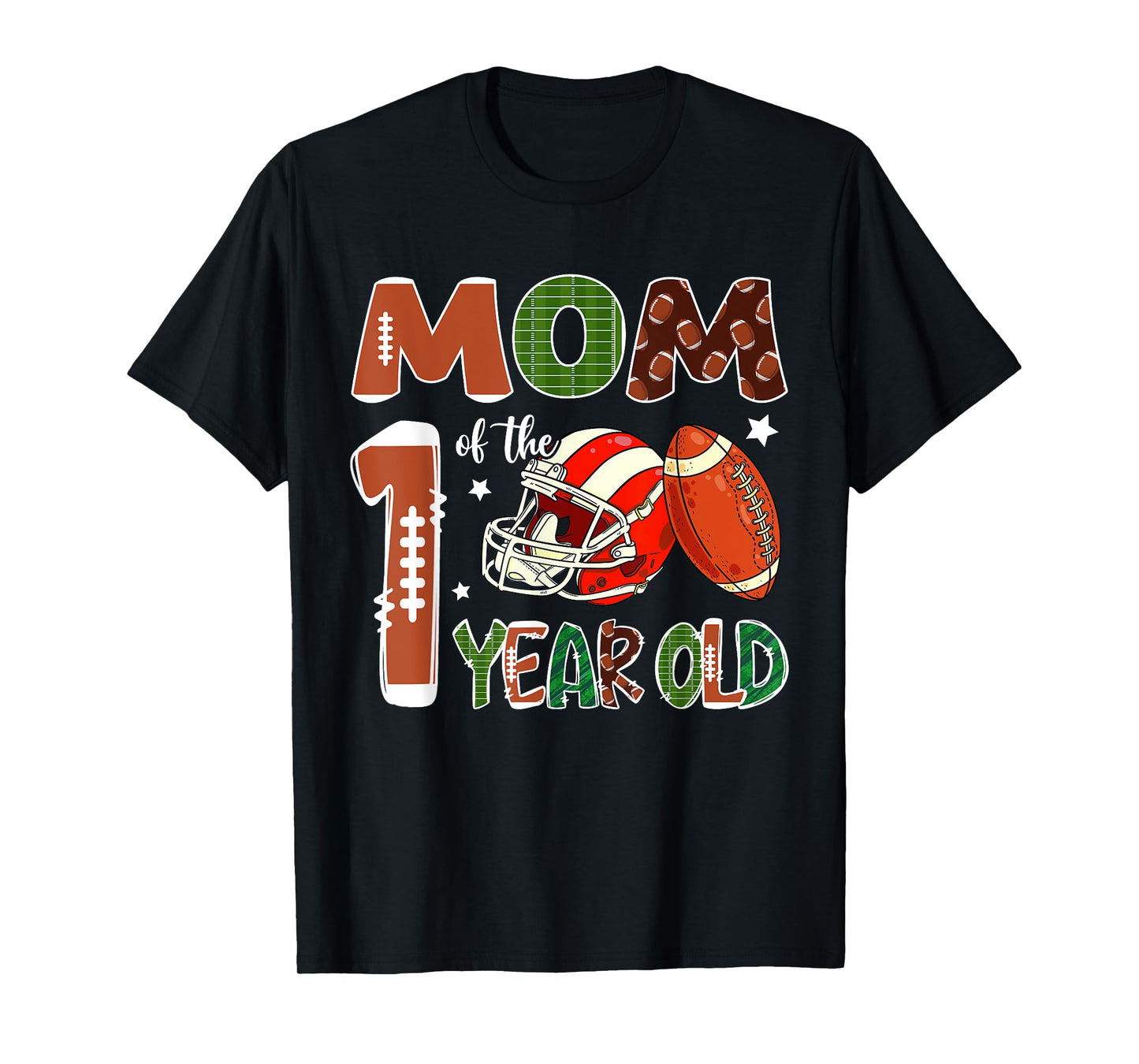Mom Of The 1 Year Old Football Themed 1st Birthday Party T-Shirt