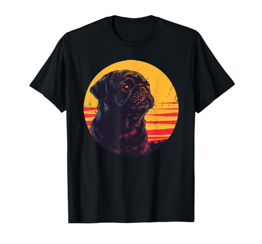 Retro Vintage Pug Christmas Birthday Gift Pug Dog Owner T-Shirt for Men Women Kids