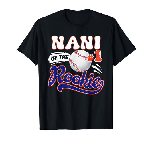 Nani Rookie of Year 1st Birthday Baseball Theme Matching T-Shirt