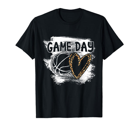 Basketball Player Game Day Leopard Cheetah Basketball Fan T-Shirt