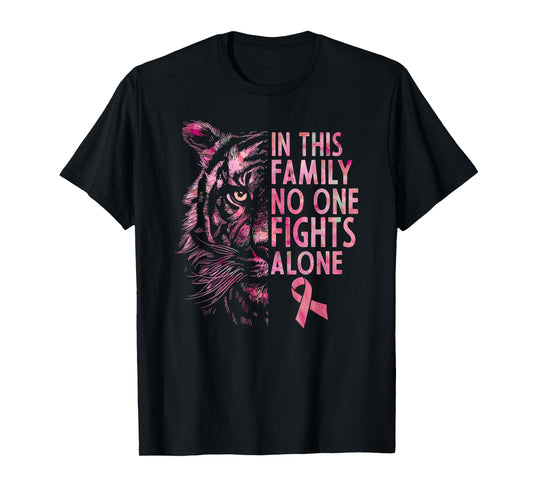 Breast Cancer Awareness 2024 Tiger Family Matching Ribbon T-Shirt