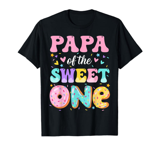 Papa Of The Sweet One 1st Birthday Donut Bday Party T-Shirt