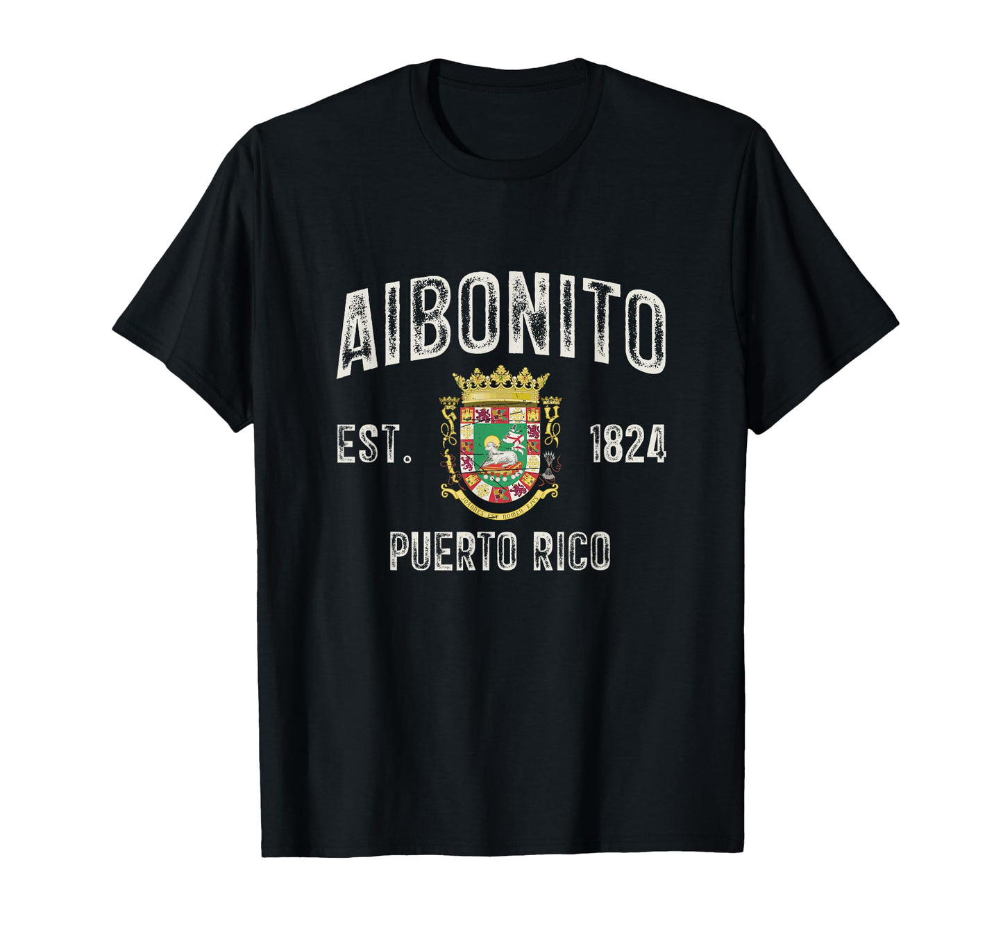 Aibonito City In Puerto Rico Est 1824, Puerto Rico Armorial T-Shirt