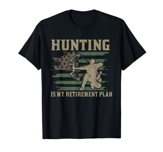 Funny Dad Retired Grandpa Hunting is My Retirement Plan T-Shirt