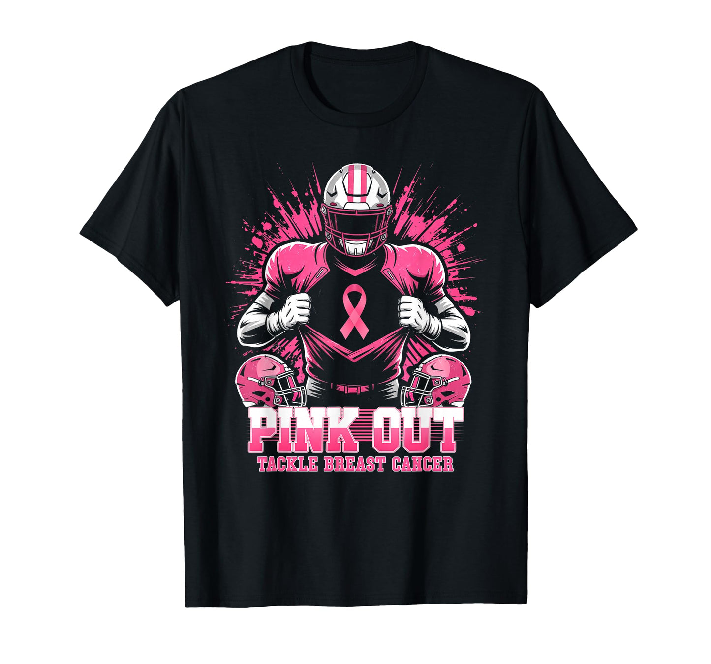 Pink Out Tackle Breast Cancer Awareness American Football T-Shirt