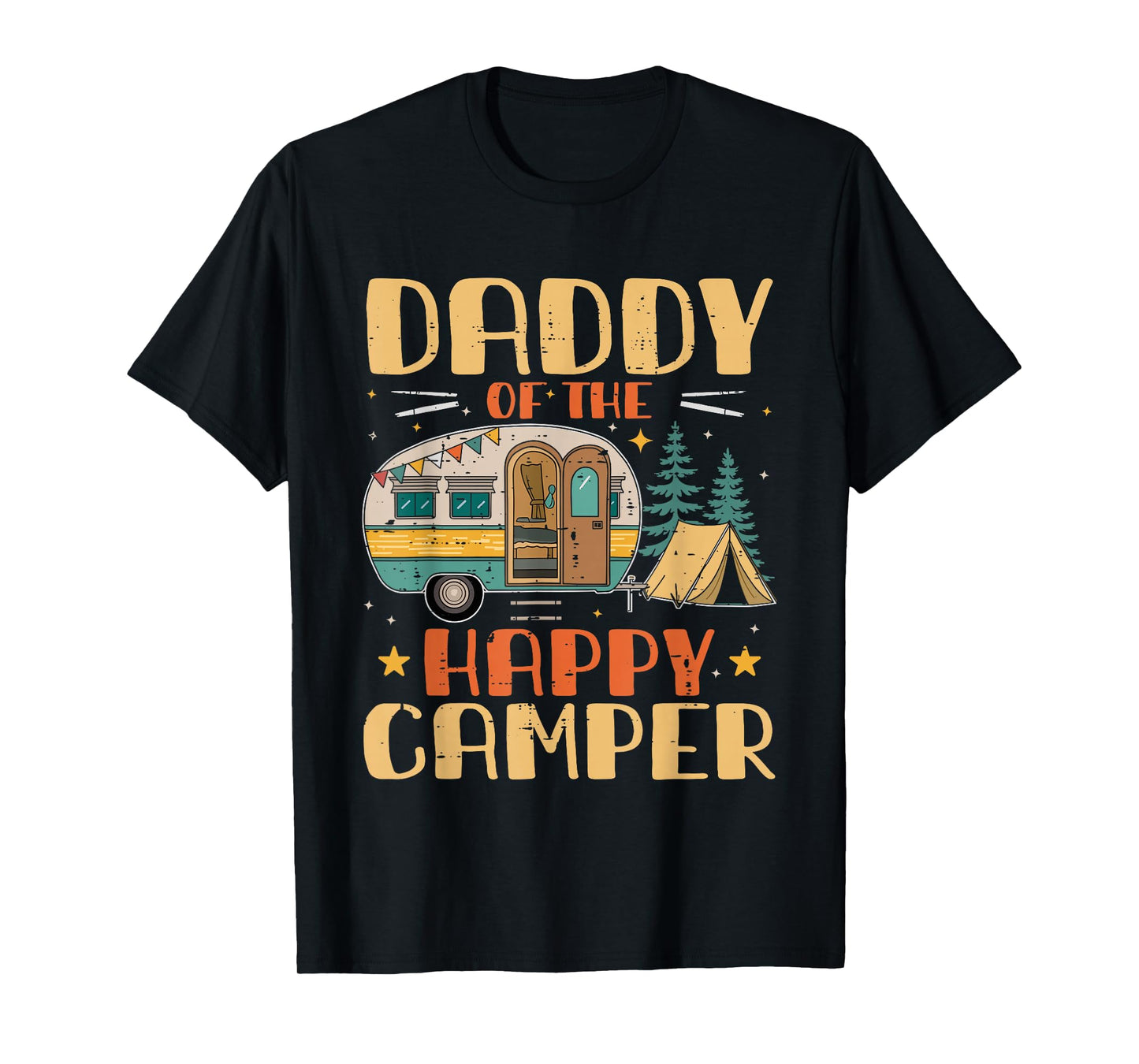 Daddy of Happy Camper 1st Birthday Party Retro Daddy T-Shirt