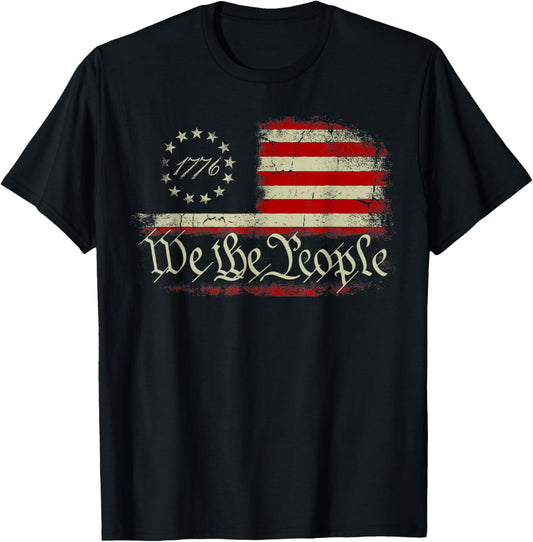 4th Of July We The People American 1776 Old American Flag T-Shirt