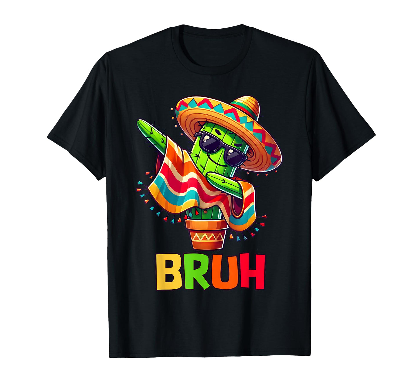 Bruh Cinco De Mayo Mexican Party Dabbing Cactus Boys Kid Men T-Shirt
