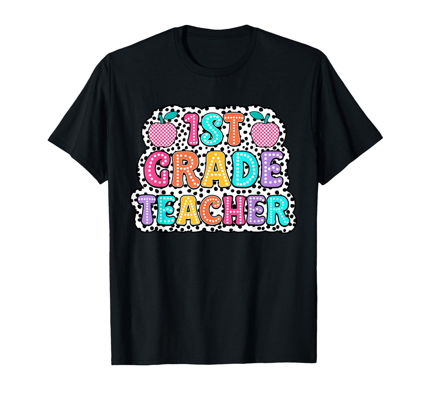 First Day of First Grade Back To School Groovy Dalmatian Dot T-Shirt