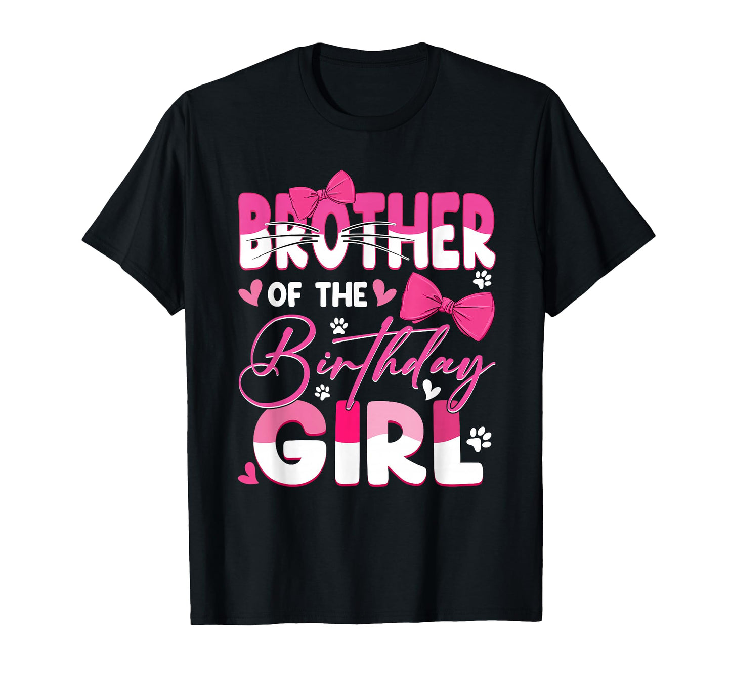 Brother Of The Birthday Girl Cat Kitty Family Matching T-Shirt