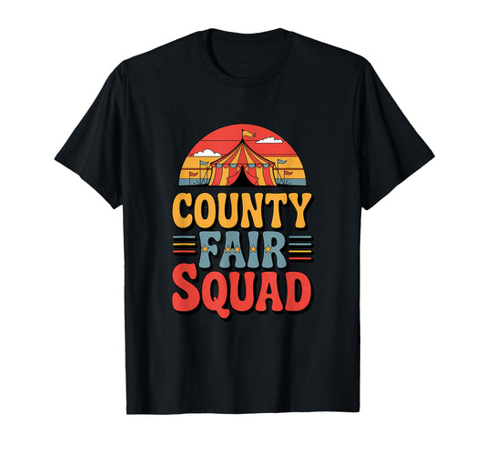 County Fair Squad Retro Sunset Vintage Circus Logo T-Shirt