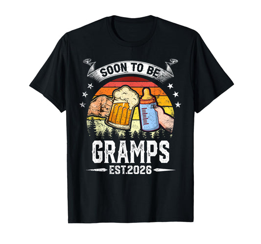 Soon To Be Gramps Funny Pregnancy Announcement Dad 2026 T-Shirt