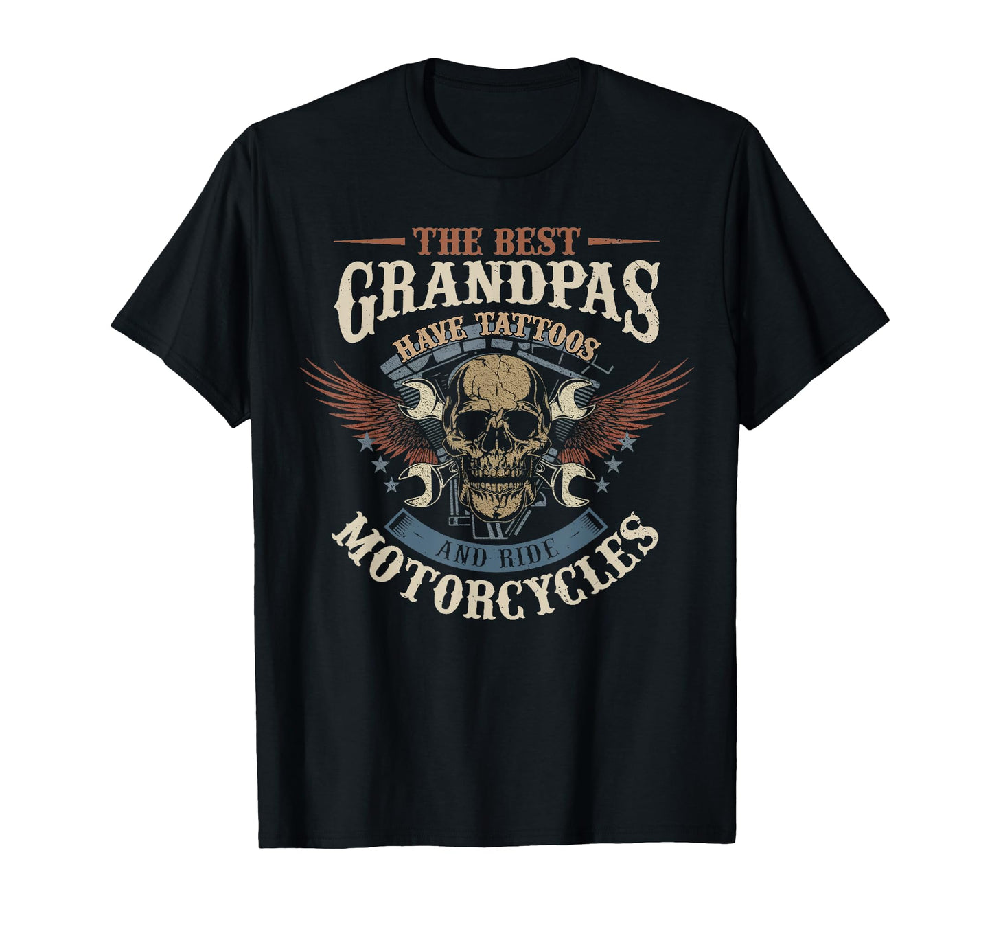 Best Grandpas Have Tattoos And Ride Motorcycles Biker Biking T-Shirt