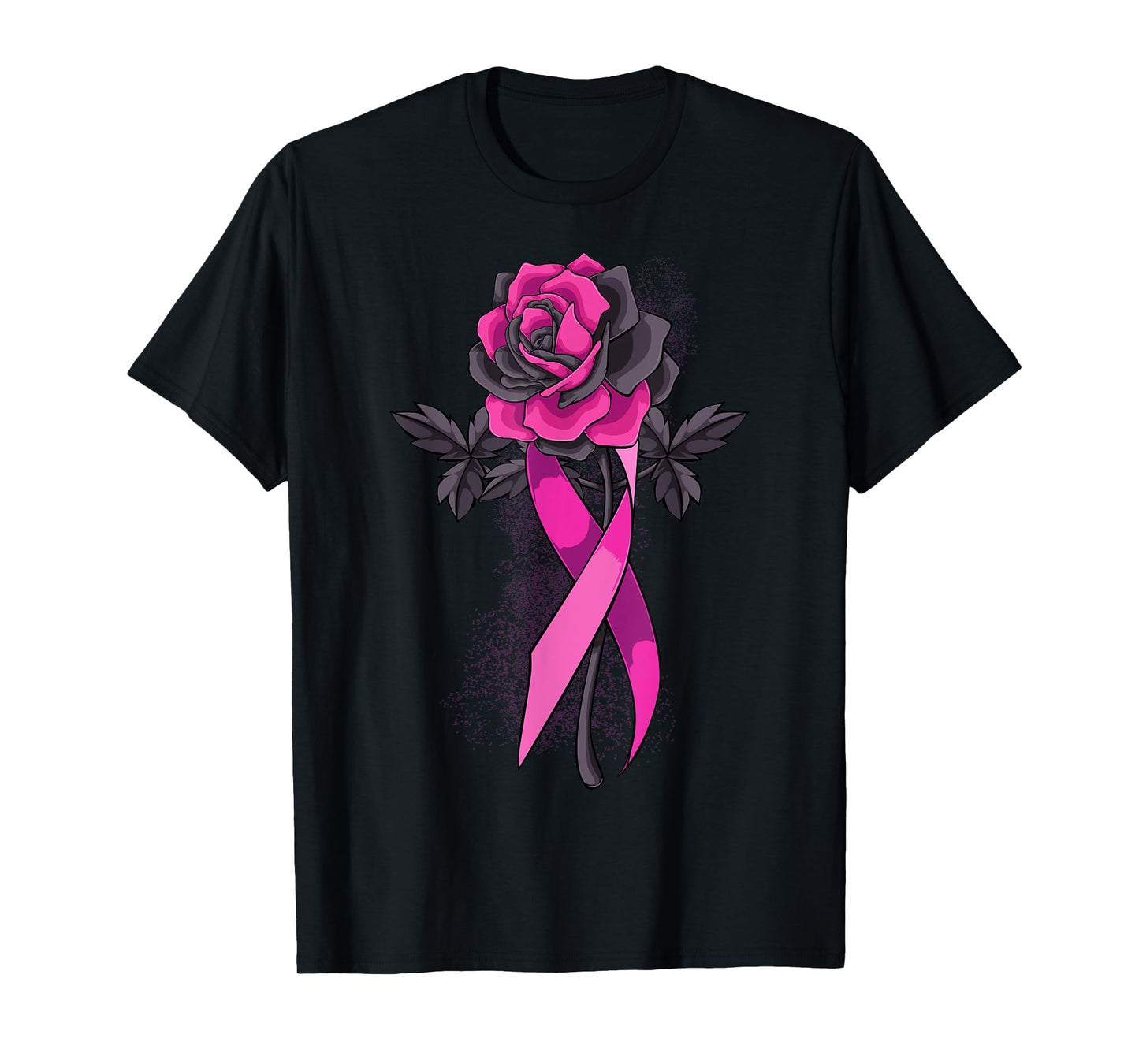Pink Ribbon Rose Breast Cancer Awareness Survivor Warrior T-Shirt