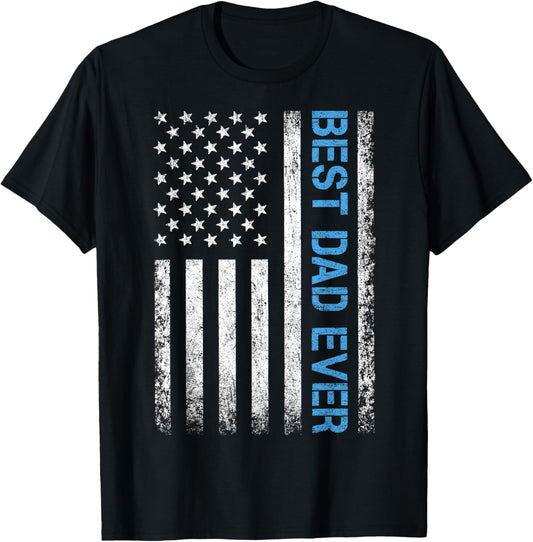 Best dad ever US american flag gift for father's day T-Shirt