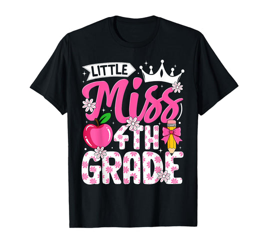 Cute Back To School 4th Grade Girls First Day Of 4th Grade T-Shirt