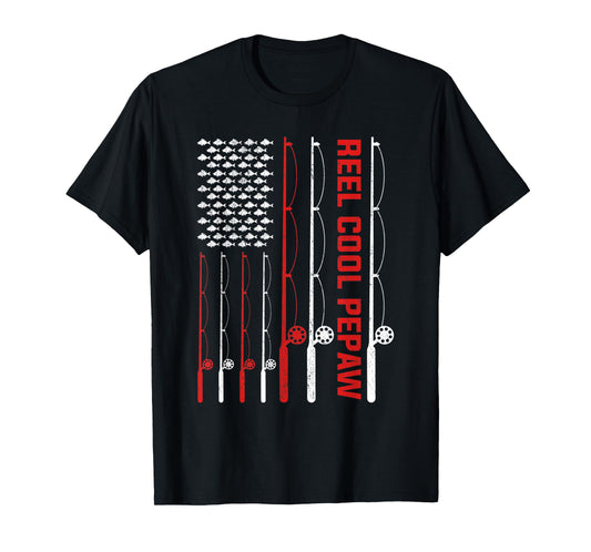 Mens Reel Cool Pepaw Fathers Day Fishing Present T-Shirt