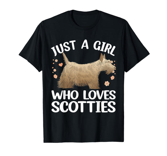 Funny Scottish Terrier Art For Girls Women Scottie Dog Lover T-Shirt