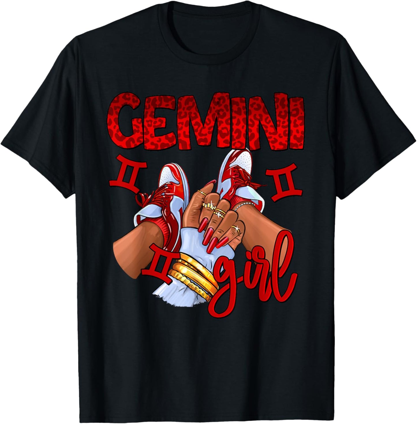 Gemini Girl Birthday Women Sneakers Zodiac Sign Bday T-Shirt