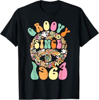 Groovy Since 1963 Peace For Vintage Birthday Party 60s 70s T-Shirt