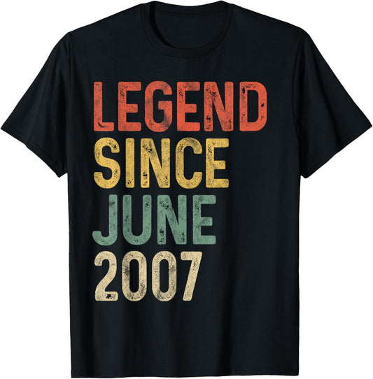 Legend 2007 18th Birthday Gifts for Men Women 18 Year Old T-Shirt