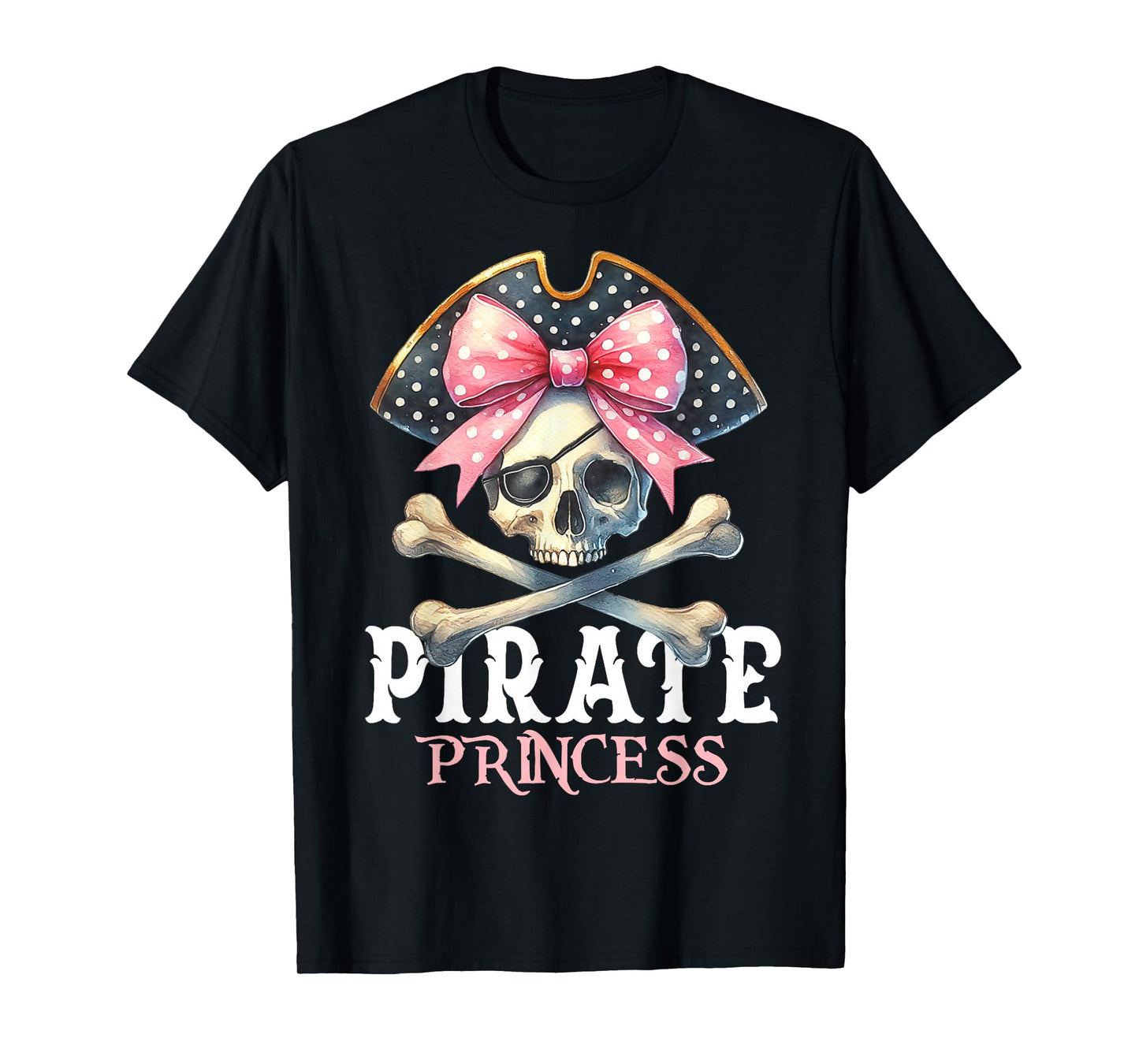 Funny Pirate Princess Coquette Bow Halloween Costume Girls T-Shirt