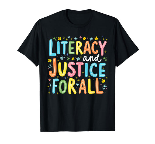 Literacy And Justice For All Protect Banned Books Library T-Shirt