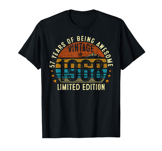 57th Birthday Gifts Men Women 57 Years Old Vintage 1968 T-Shirt