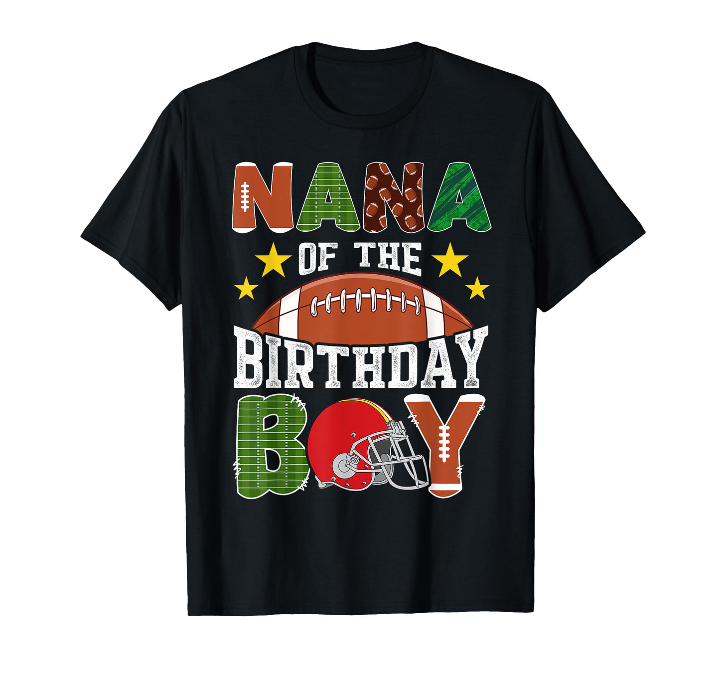 Football Nana Of The Birthday Boy Family Matching T-Shirt