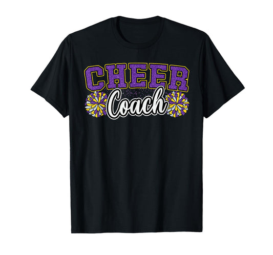 Loud Proud Cheer Coach Pom Poms Purple Cheerleader Women T-Shirt