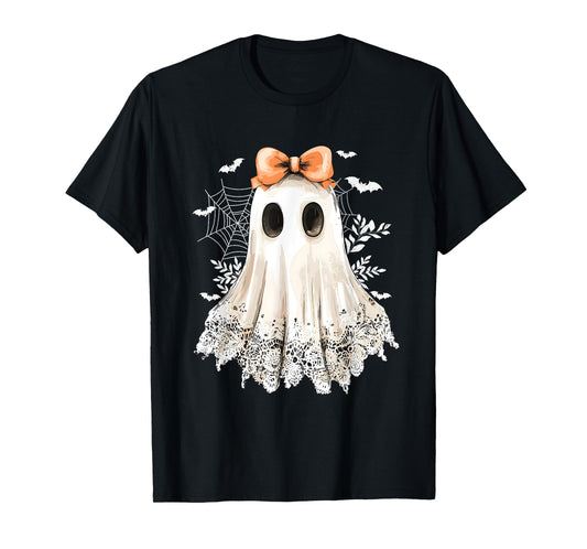 Coquette Lace Ghost Boo In Boojee Halloween Spooky Season T-Shirt