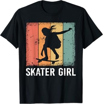 Cool Skater Art Women Girls Skateboarding Skateboard Skating T-Shirt