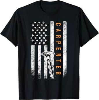 Carpenter American Flag Design Woodworking Carpentry T-Shirt