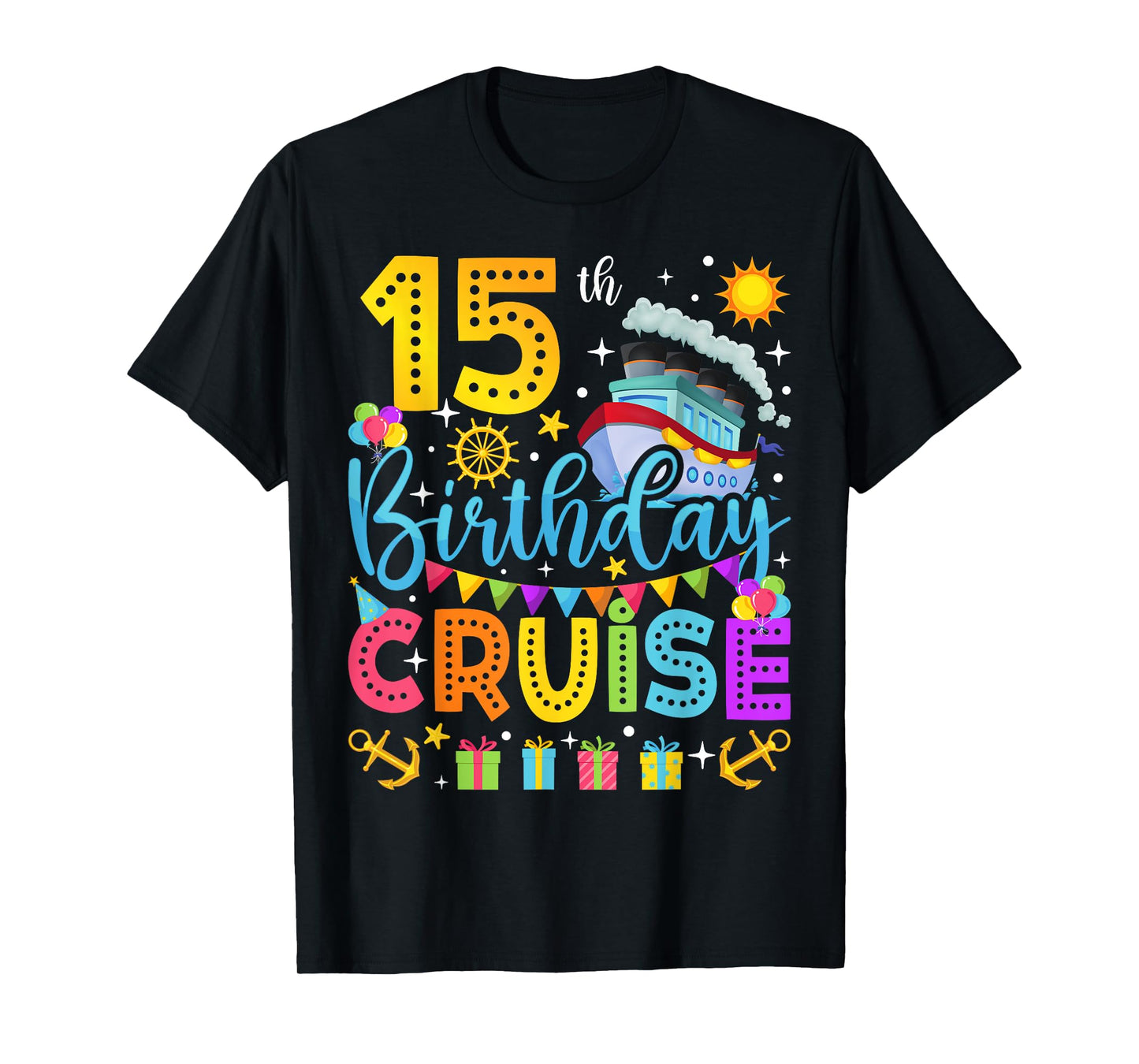 15th Birthday Cruise Cruising Lover 15 Years Old Bday Party T-Shirt