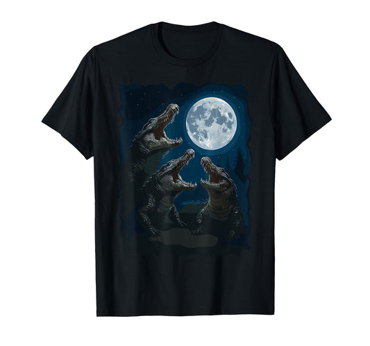 Crocodile Howling At The Moon Wildlife Crocodiles Lovers T-Shirt
