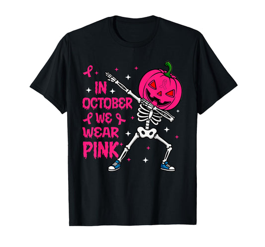 In October We Wear Pink Pumpkin Awareness Shirt T-Shirt