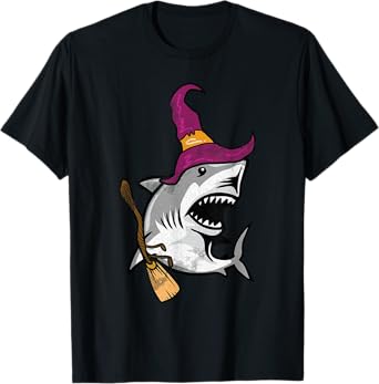 Shark Witch Lazy Halloween Costume Cute Sea Ocean Animal T-Shirt