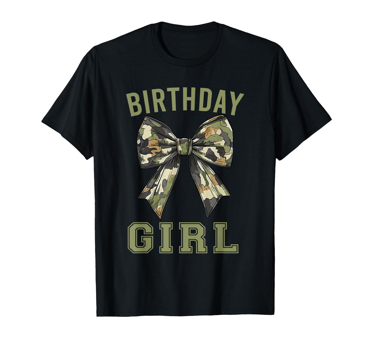 Camouflage Old Camo Bow Camo Coquette Bow Birthday Girl T-Shirt