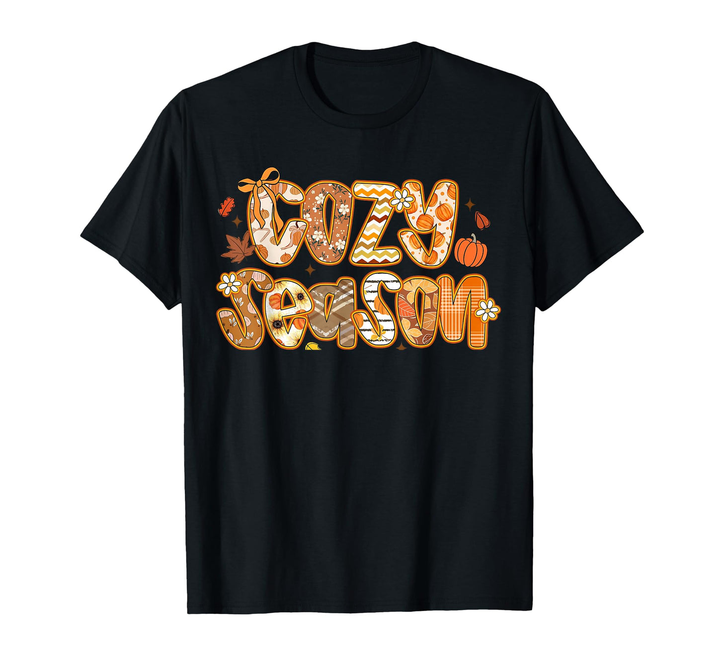 Retro Funny Autumn Pumpkin Fall Vibes Cute Cozy Season T-Shirt