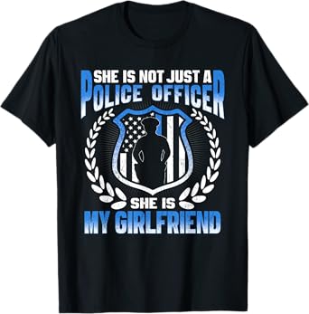Mens My Girlfriend Is A Police Officer - Proud Police Boyfriend T-Shirt