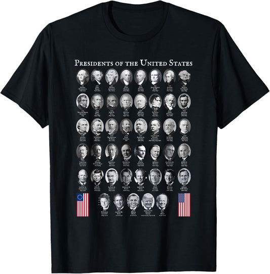 All Presidents of the United States of America USA 250 1776 T-Shirt