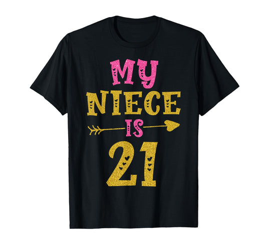 Hearts 21st Bday Tee For Niece From Aunt Uncle T-Shirt