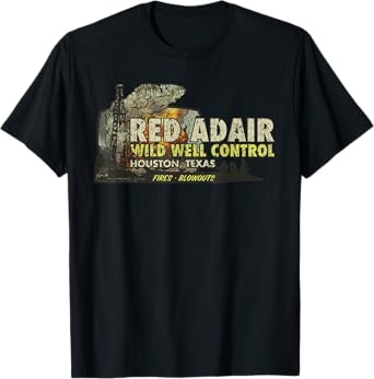Vintage Red Adairs Wild Well Control 1959 Texas Tee T-Shirt