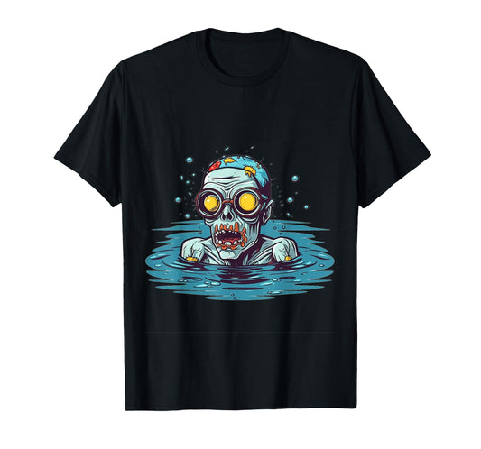Zombie Swimmer Halloween Costume Swimming Men Women Kids T-Shirt