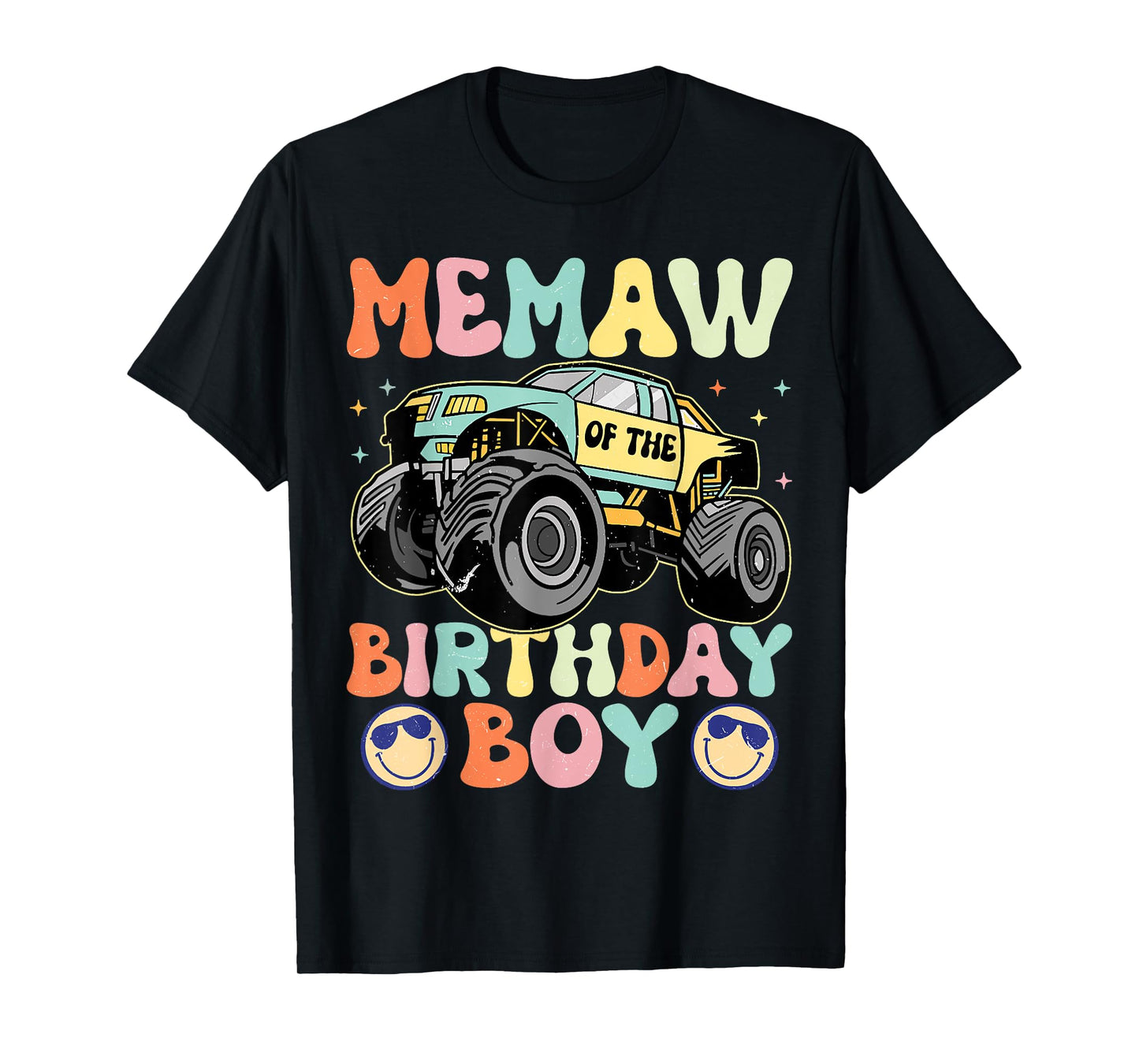 Monster Truck Memaw Of The Birthday Boy Matching Family T-Shirt