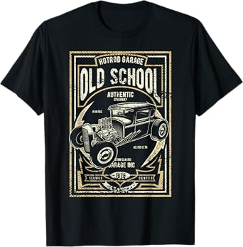 Old School Vintage Hot Rod Garage Men Classic Car T-Shirt